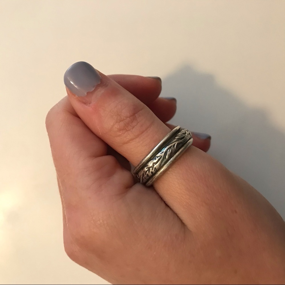 Leaf Spinner sterling silver Ring
